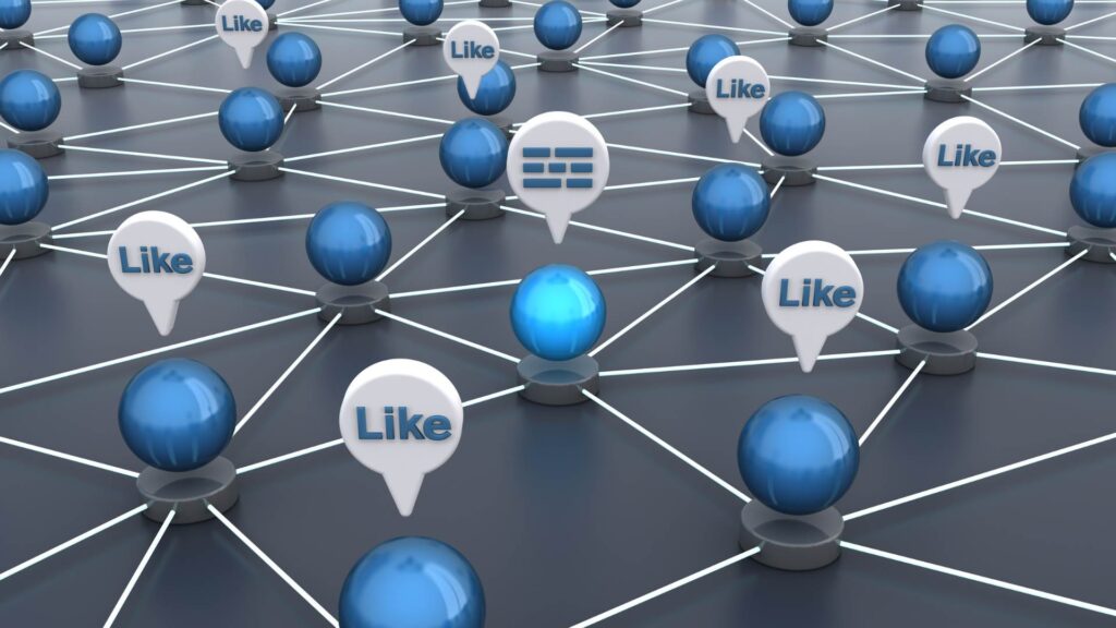 vários pontos da internet capturando likes